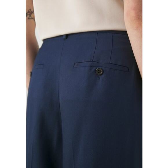 NWT Theory Single Pleat Wide Leg High Rise Draped Pants - Navy Size 2 - Picture 6 of 6